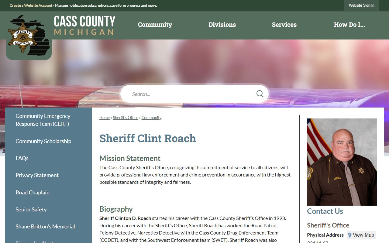 Cass County arrest records sheriff office community contact page