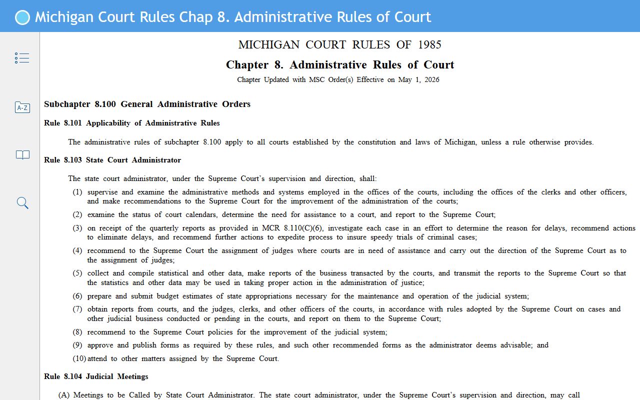 Cass County court records sealing rules in the Michigan court rules book