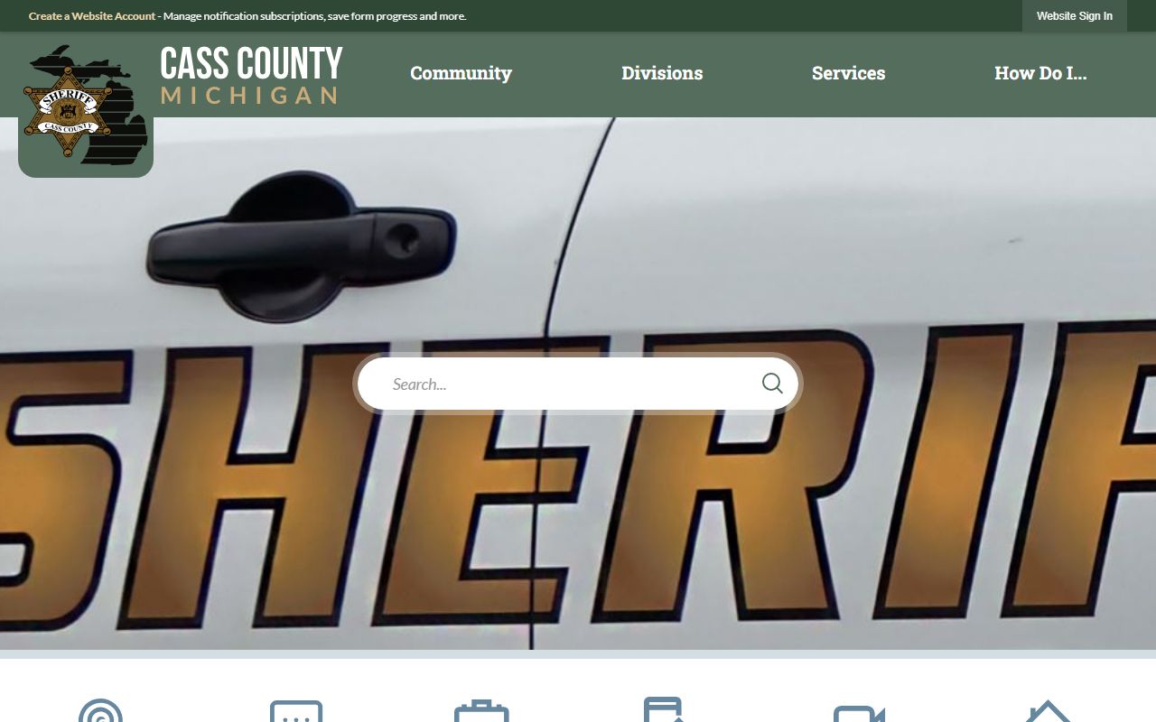 Cass County Sheriff's Office page used for inmate and jail custody information